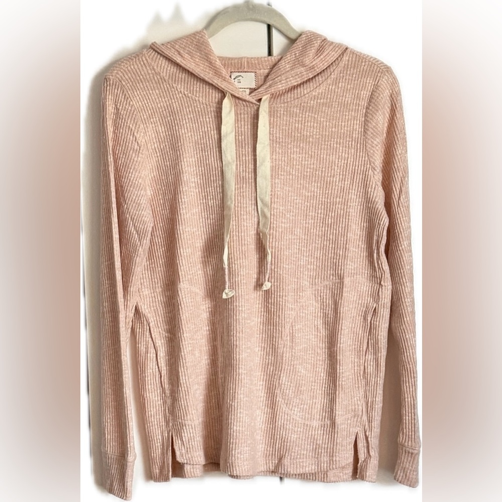 NWOT Anthropologie Blush Pink Ribbed Hoodie